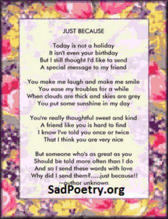 Friendship Poems Sad Poetry Org