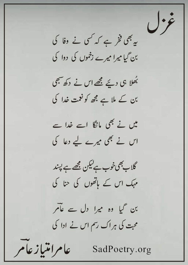 یہ بھی فخر ہے کہ کسی نے وفا کی 